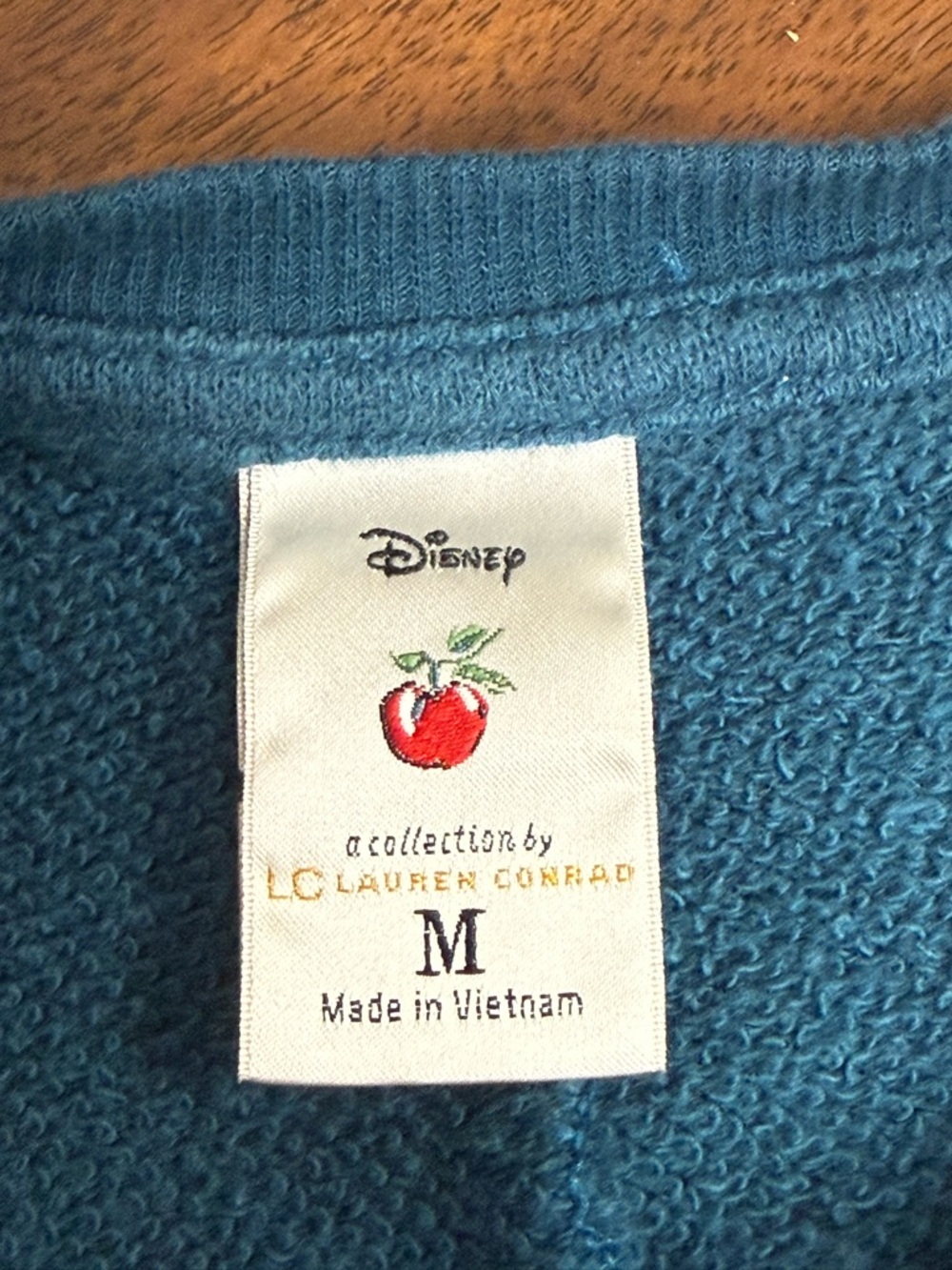 Disney LC Lauren Conrad Bird Embroidered Sweatshirt Teal Medium Cute Cozy - Picture 7 of 10